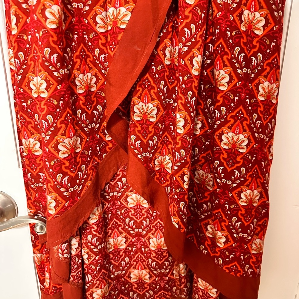 R. Vivimos Floral Red Hi Low Dress - Picture 7 of 7